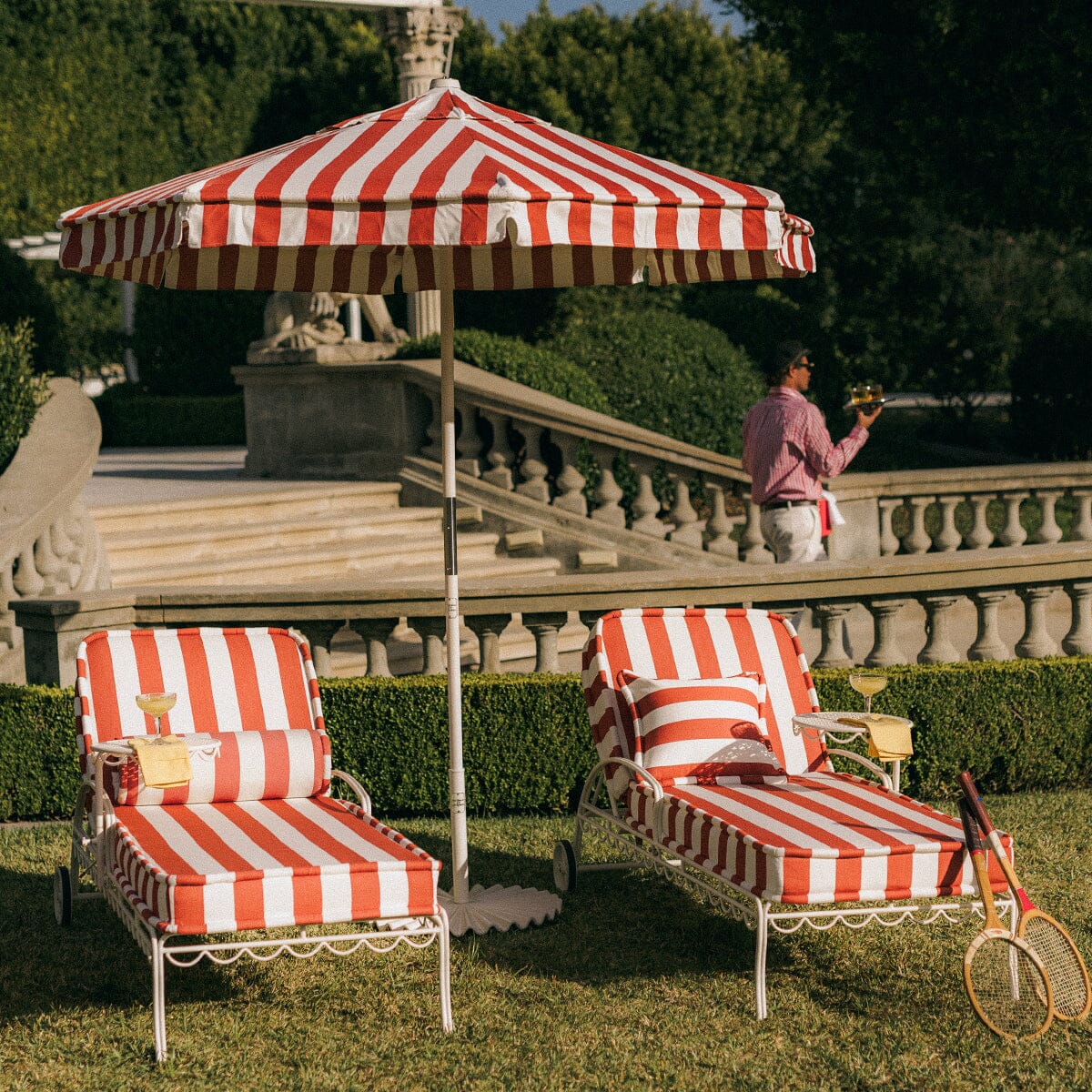 The Market Umbrella - Crew Le Sirenuse Stripe Market Umbrella Business & Pleasure Co.