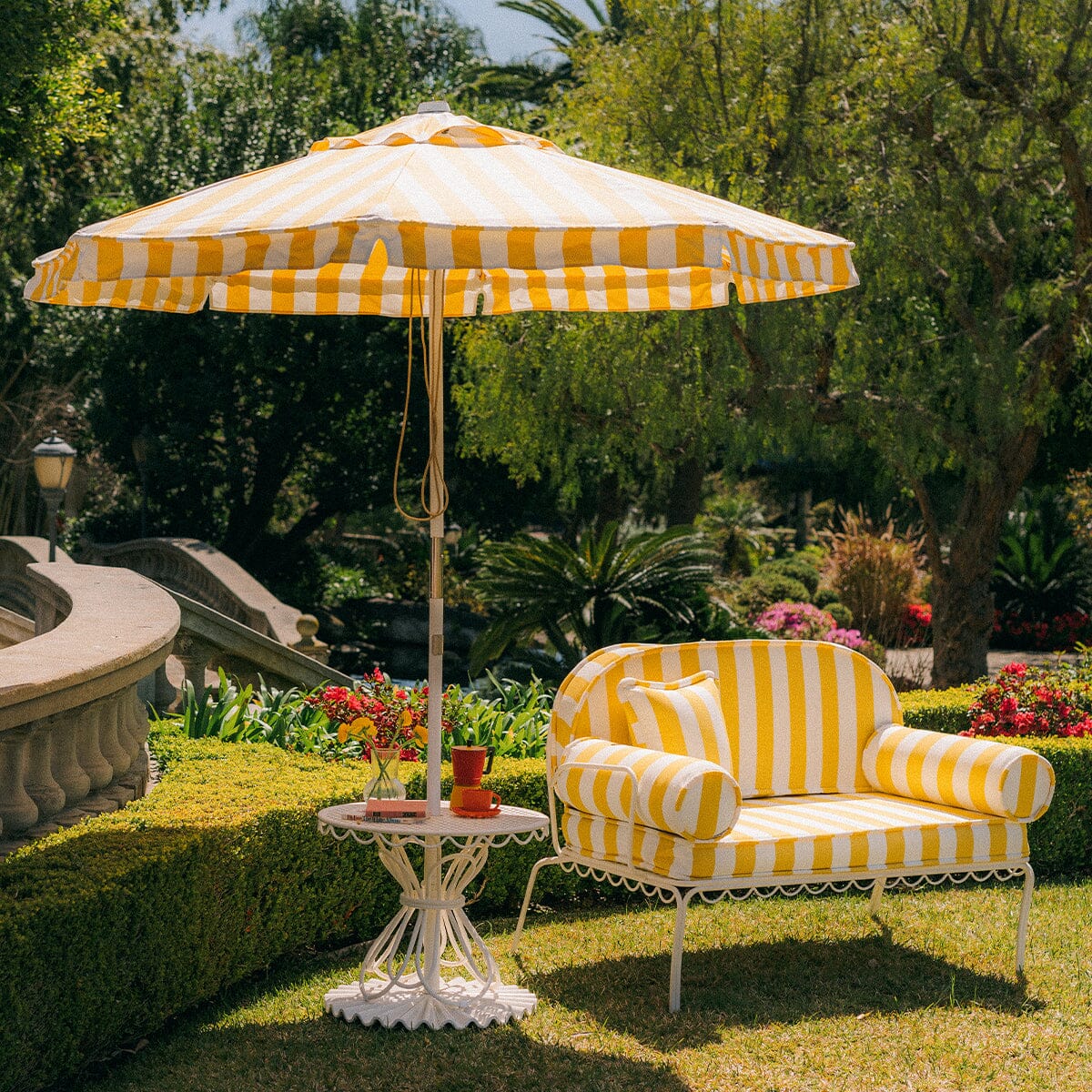 The Market Umbrella - Crew Mimosa Yellow Stripe Market Umbrella Business & Pleasure Co.