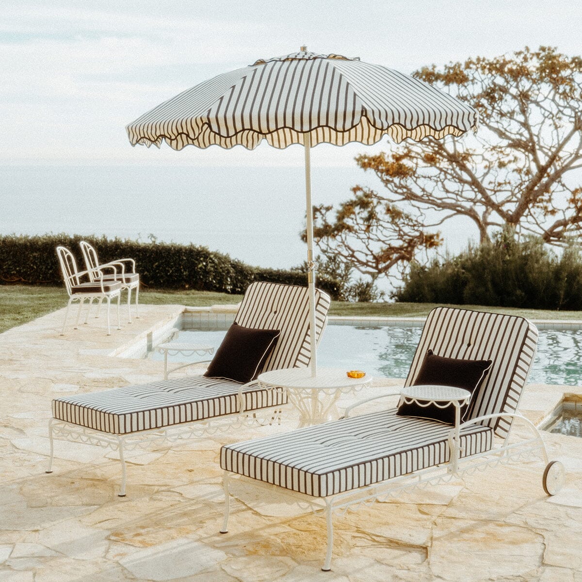 The Club Umbrella - Monaco Black Stripe Club Umbrella Business & Pleasure Co Aus