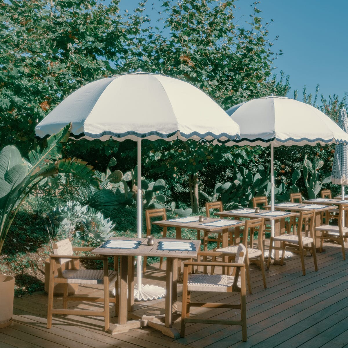 The Patio Umbrella - Rivie White Patio Umbrella Business & Pleasure Co Aus