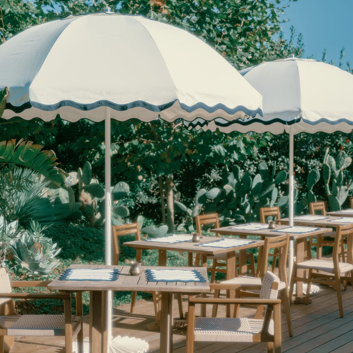 The Patio Umbrella - Rivie White Patio Umbrella Business & Pleasure Co Aus