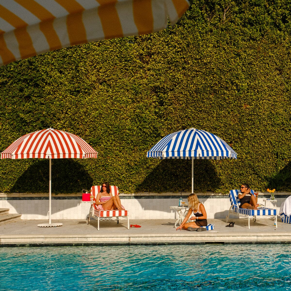 The Patio Umbrella - Crew Le Sirenuse Stripe Patio Umbrella Business & Pleasure Co.
