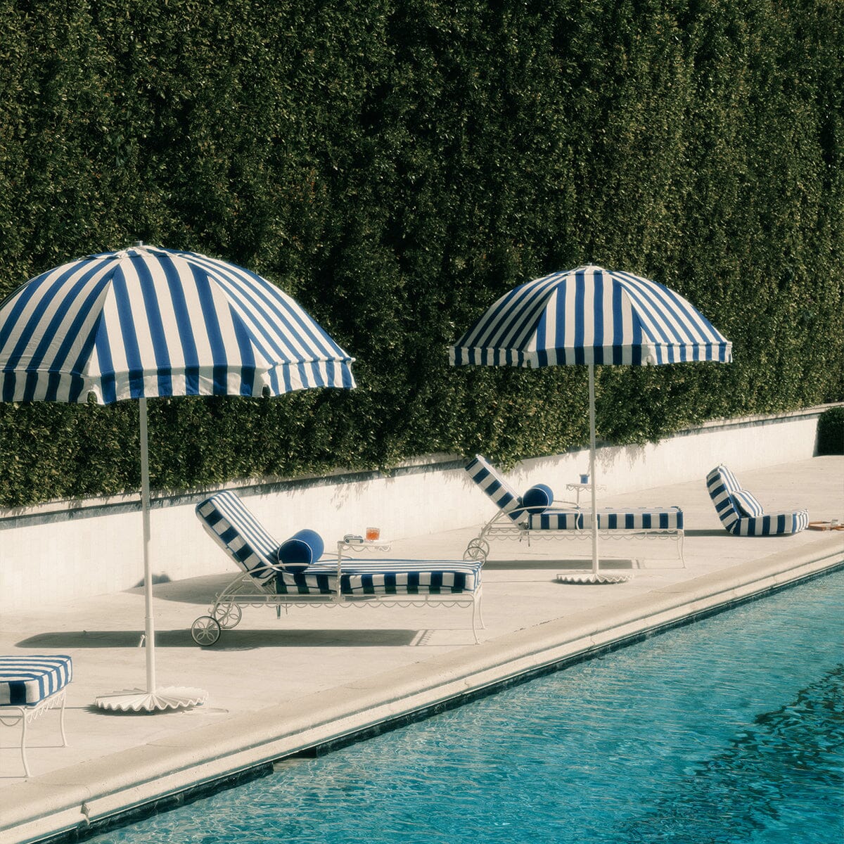 The Patio Umbrella - Crew Mediterranean Blue Stripe Patio Umbrella Business & Pleasure Co.