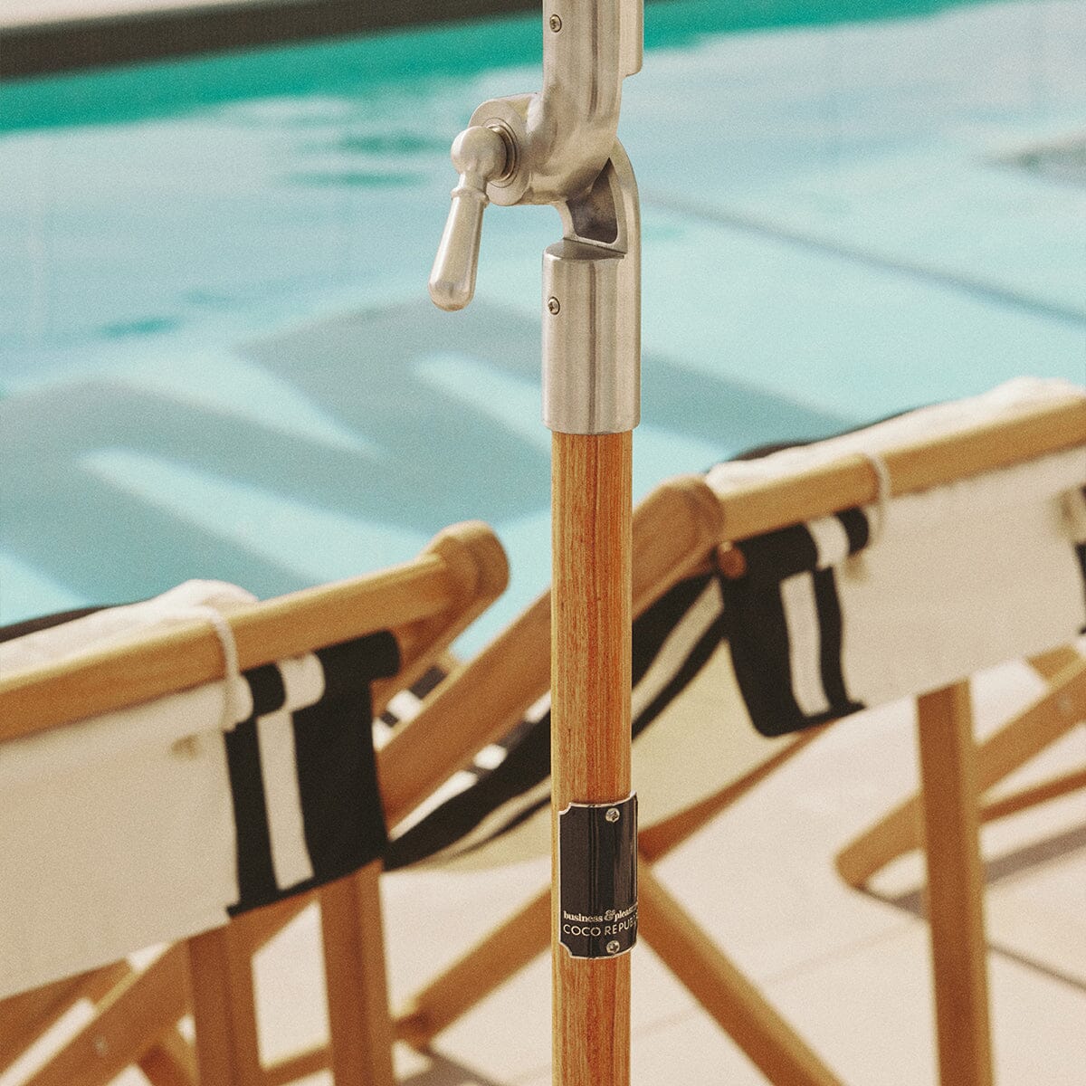 The Premium Beach Umbrella - Coco Republic - Black White Premium Beach Umbrella Business & Pleasure Co.