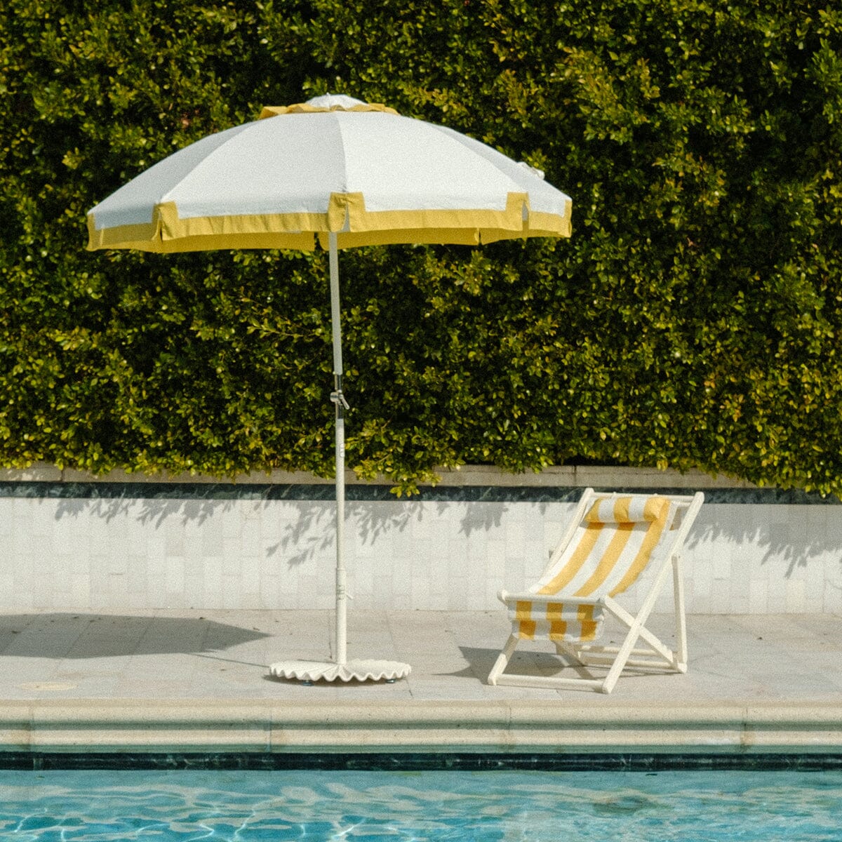 The Sling Chair - Acacia White - Crew Mimosa Yellow Stripe Sling Chair Business & Pleasure Co.