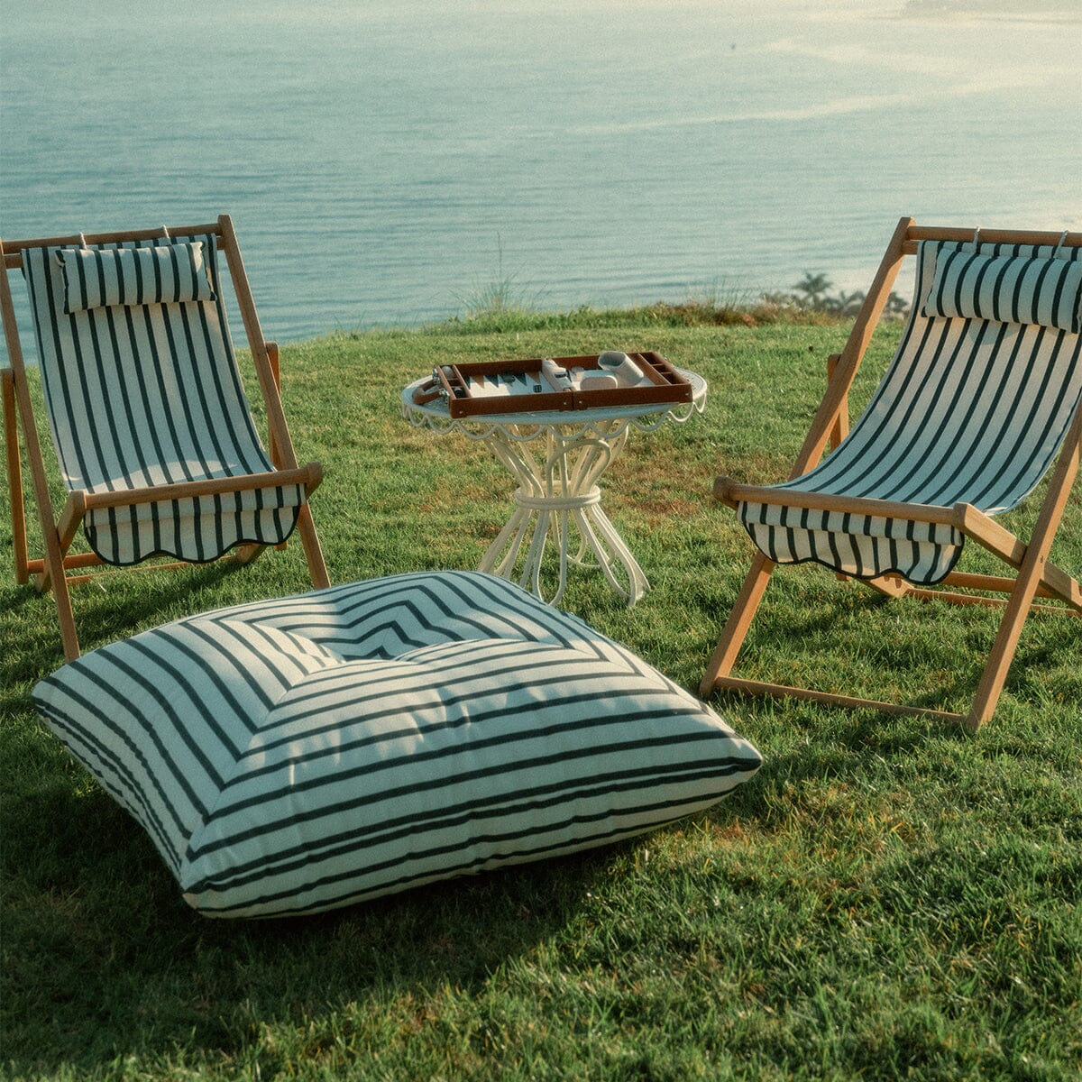 The Sling Chair - Monaco Black Stripe Sling Chair Business & Pleasure Co.