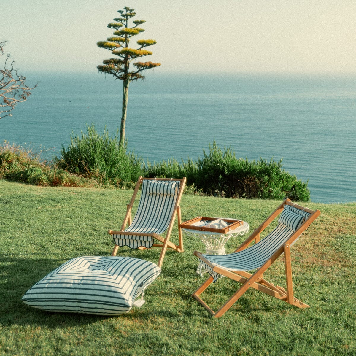 The Sling Chair - Monaco Black Stripe Sling Chair Business & Pleasure Co.