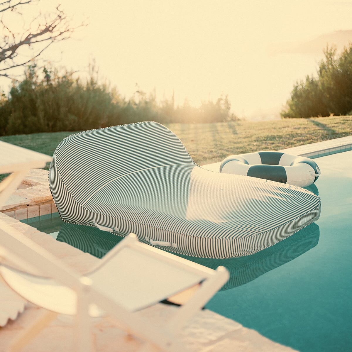 The XL Pool Lounger - Laurens Navy Stripe Pool Lounger Business & Pleasure Co Aus