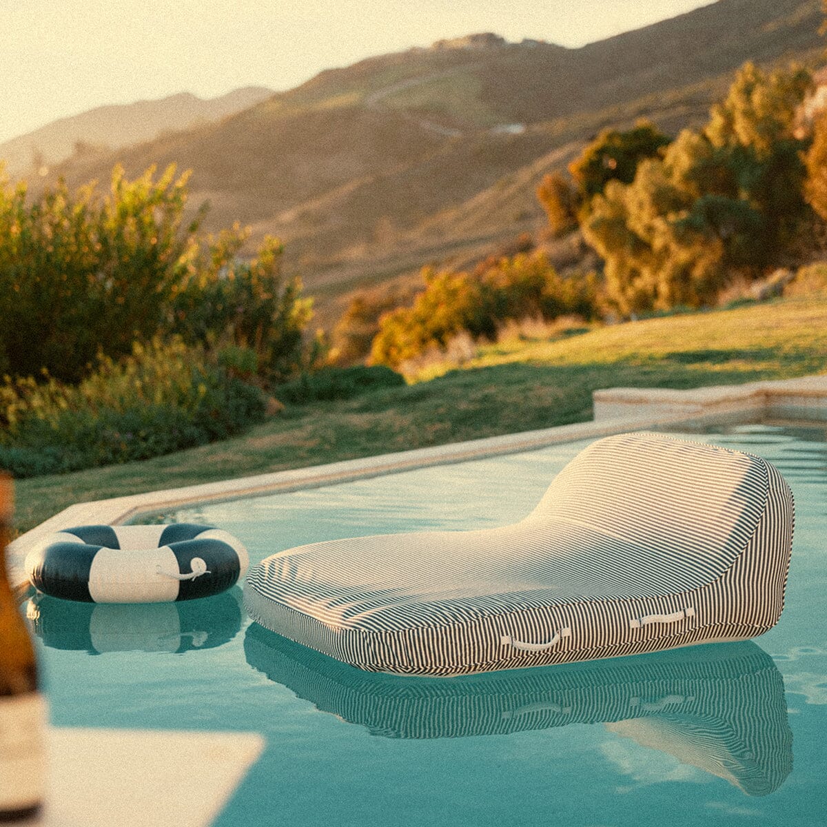 The XL Pool Lounger - Laurens Navy Stripe Pool Lounger Business & Pleasure Co Aus