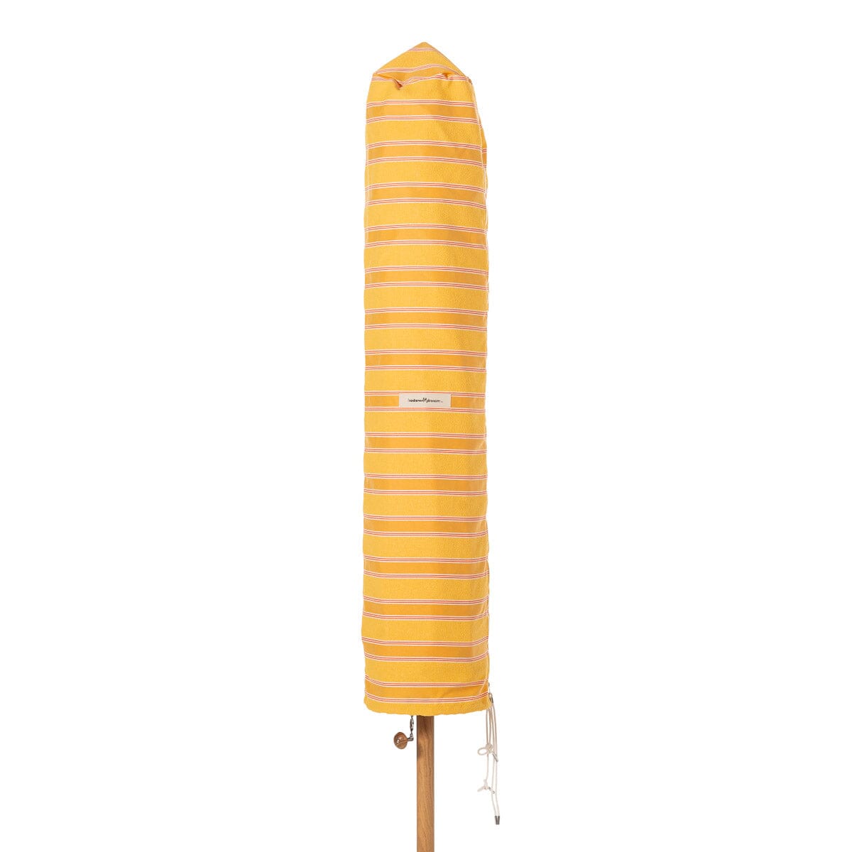 Resort Market Umbrella | Bistro Papaya Stripe & Transfer Teak Frame Resort Market Umbrella Kit Business & Pleasure Co Aus