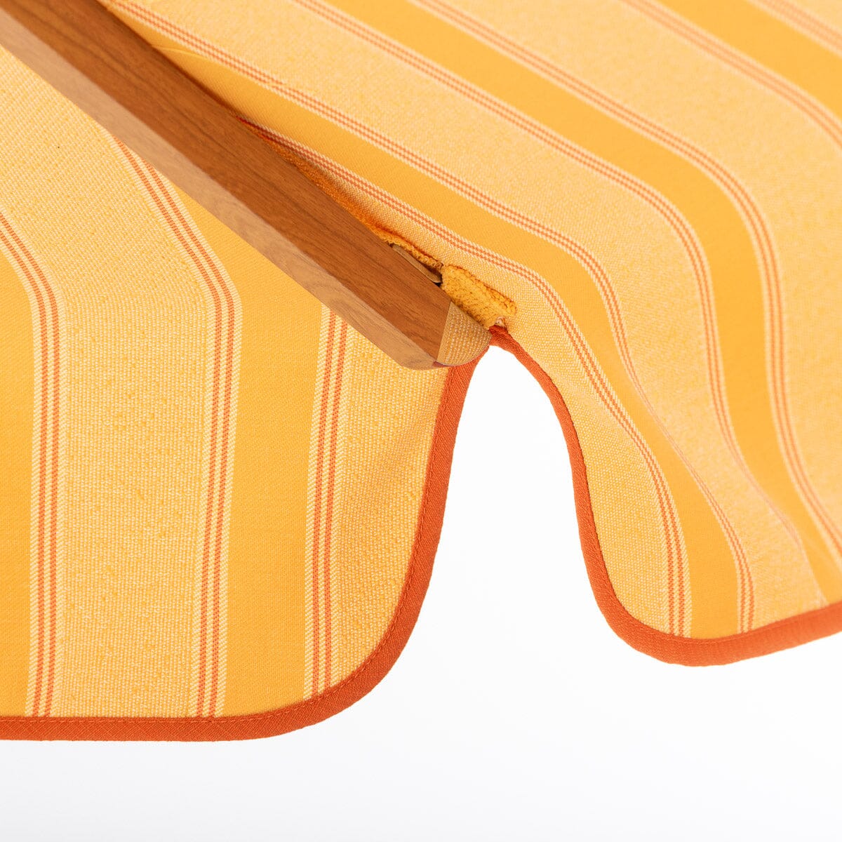 Resort Market Umbrella | Bistro Papaya Stripe & Transfer Teak Frame Resort Market Umbrella Kit Business & Pleasure Co Aus