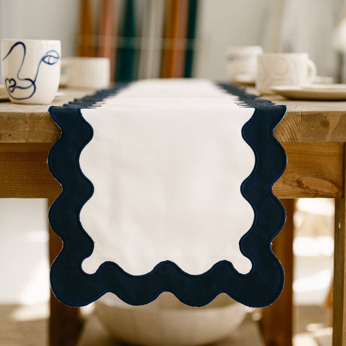 The Table Runner - Rivie White Table Runner Business & Pleasure Co Aus
