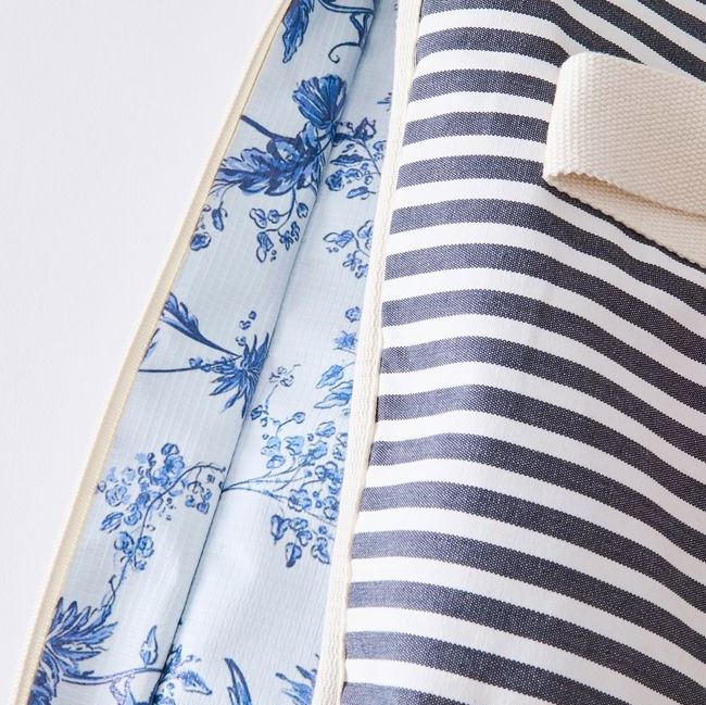 The Cooler Tote Bag - Lauren's Navy Stripe Cooler Tote Business & Pleasure Co