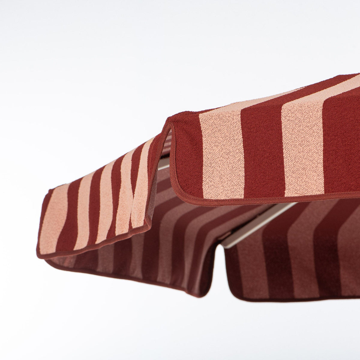 Terrace Umbrella in Terry Terracotta Stripe | Antique White Frame Terrace Umbrella Kit Business & Pleasure Co Aus