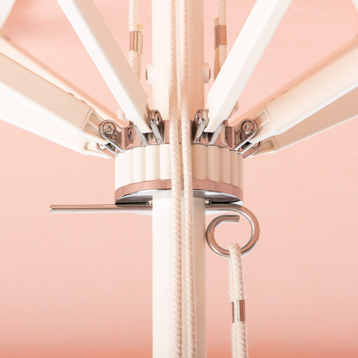 Terrace Umbrella in Rivie Pink | Antique White Frame Terrace Umbrella Kit Business & Pleasure Co Aus