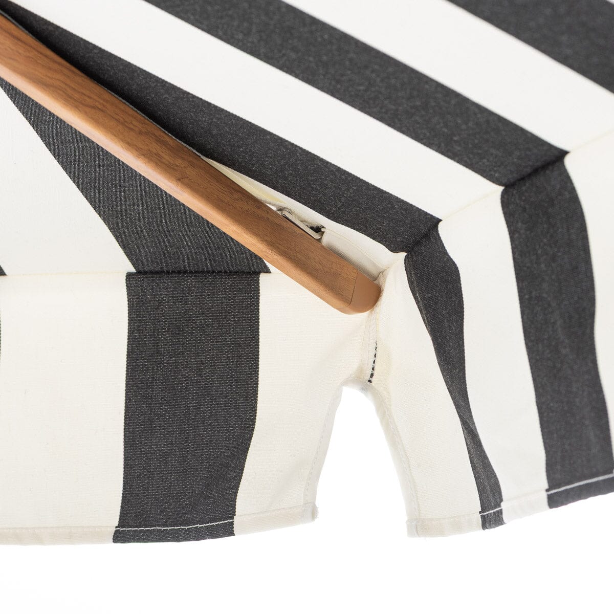 Terrace Umbrella in Crew Vintage Black Stripe | Transfer Teak Frame Terrace Umbrella Kit Business & Pleasure Co Aus