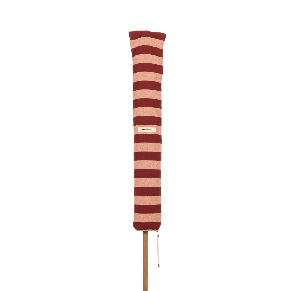 Terrace Umbrella in Terry Terracotta Stripe | Transfer Teak Frame Terrace Umbrella Kit Business & Pleasure Co Aus