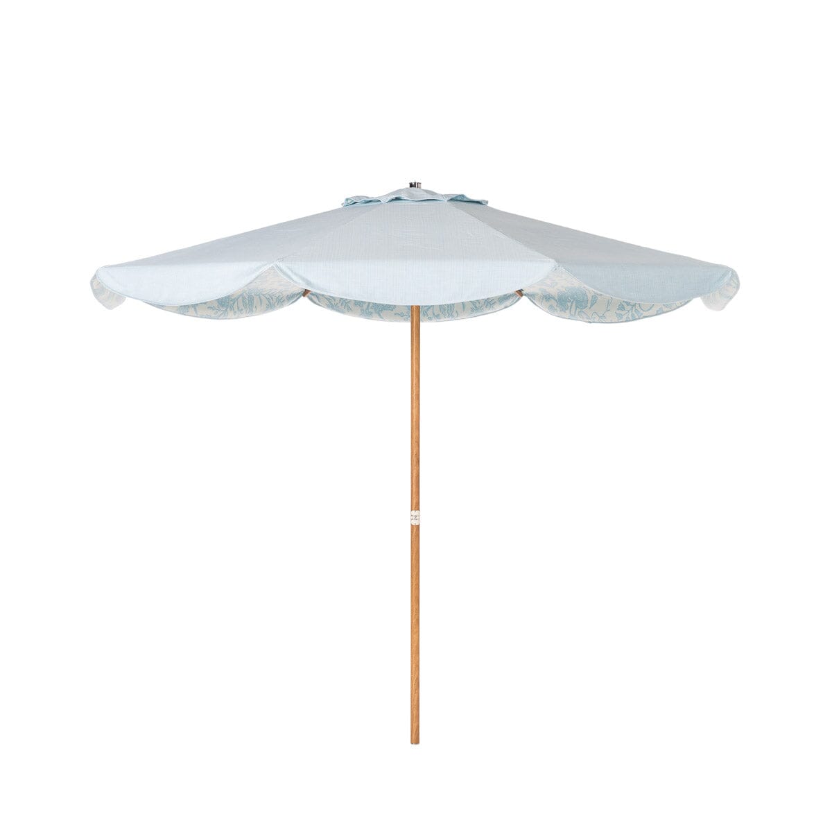 Product image of Terrace Umbrella in Hanalei Bay Blue Jacquard | Transfer Teak Frame Terrace Umbrella Kit Business & Pleasure Co Aus