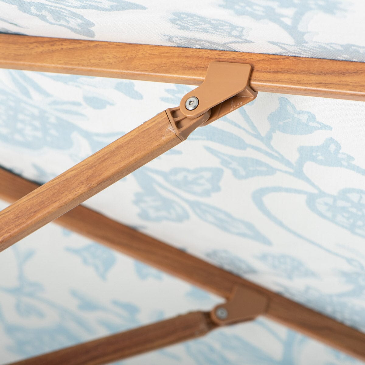 Terrace Umbrella in Hanalei Bay Blue Jacquard | Transfer Teak Frame Terrace Umbrella Kit Business & Pleasure Co Aus
