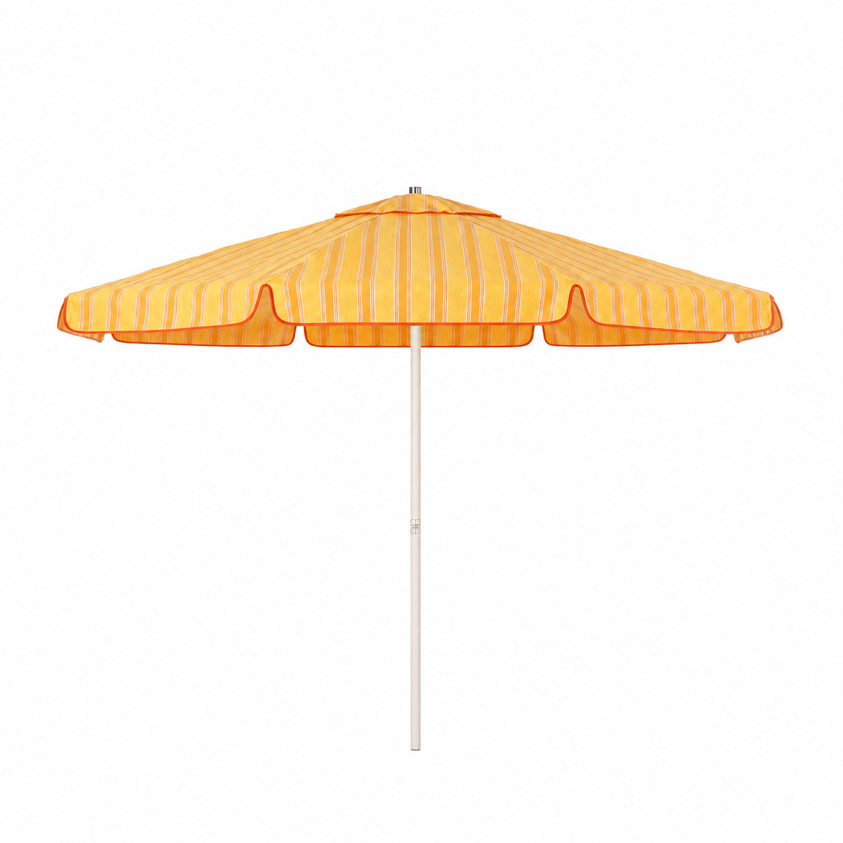 Terrace Umbrella in Bistro Papaya Stripe | Antique White Frame