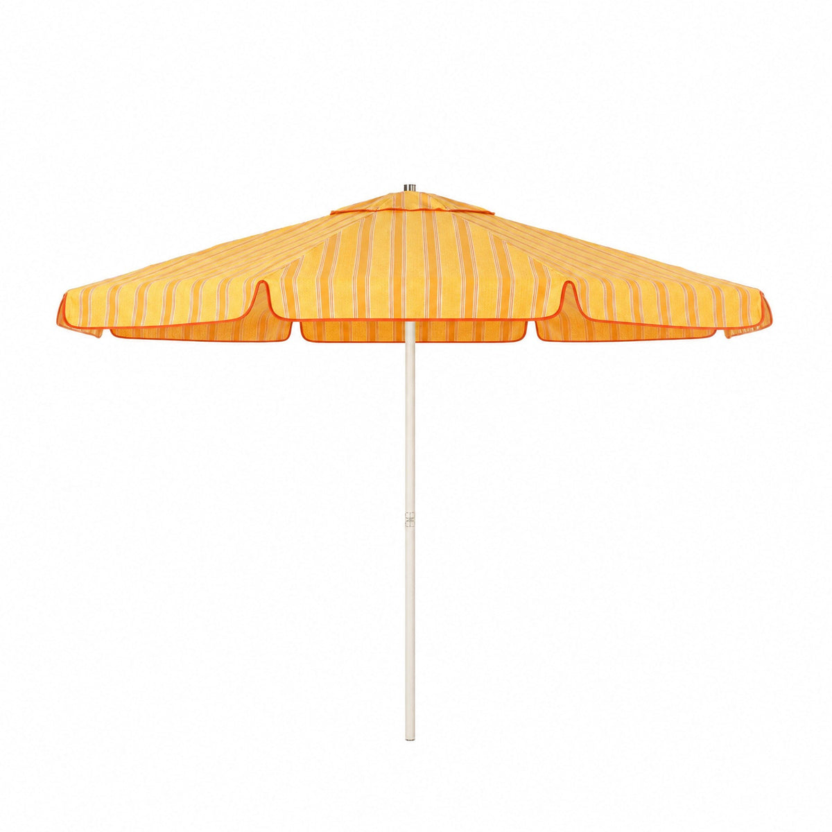 Product image of Terrace Umbrella in Bistro Papaya Stripe | Antique White Frame Terrace Umbrella Kit Business & Pleasure Co Aus 9'