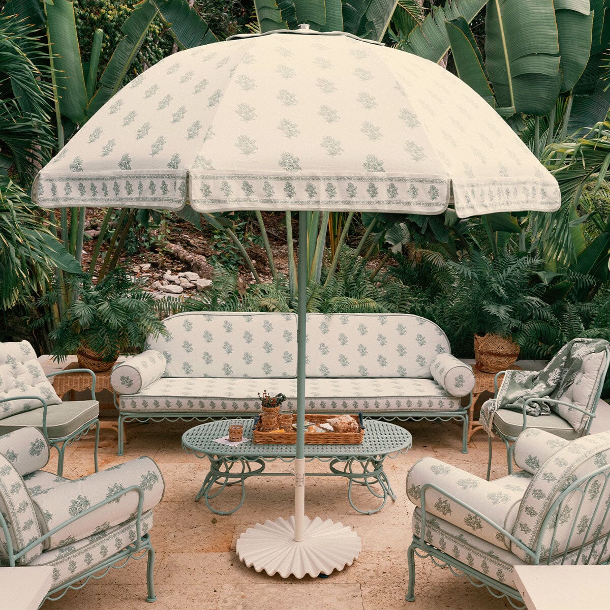 The Patio Umbrella by Amanda Lindroth in Jaipur Blue Patio Umbrella B&P by Amanda Lindroth