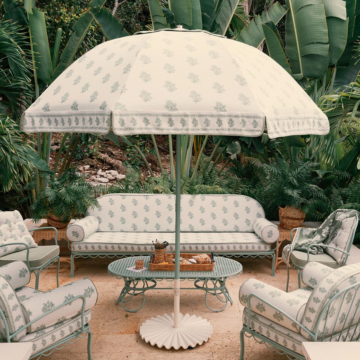 The Patio Umbrella by Amanda Lindroth in Jaipur Green Patio Umbrella B&P by Amanda Lindroth