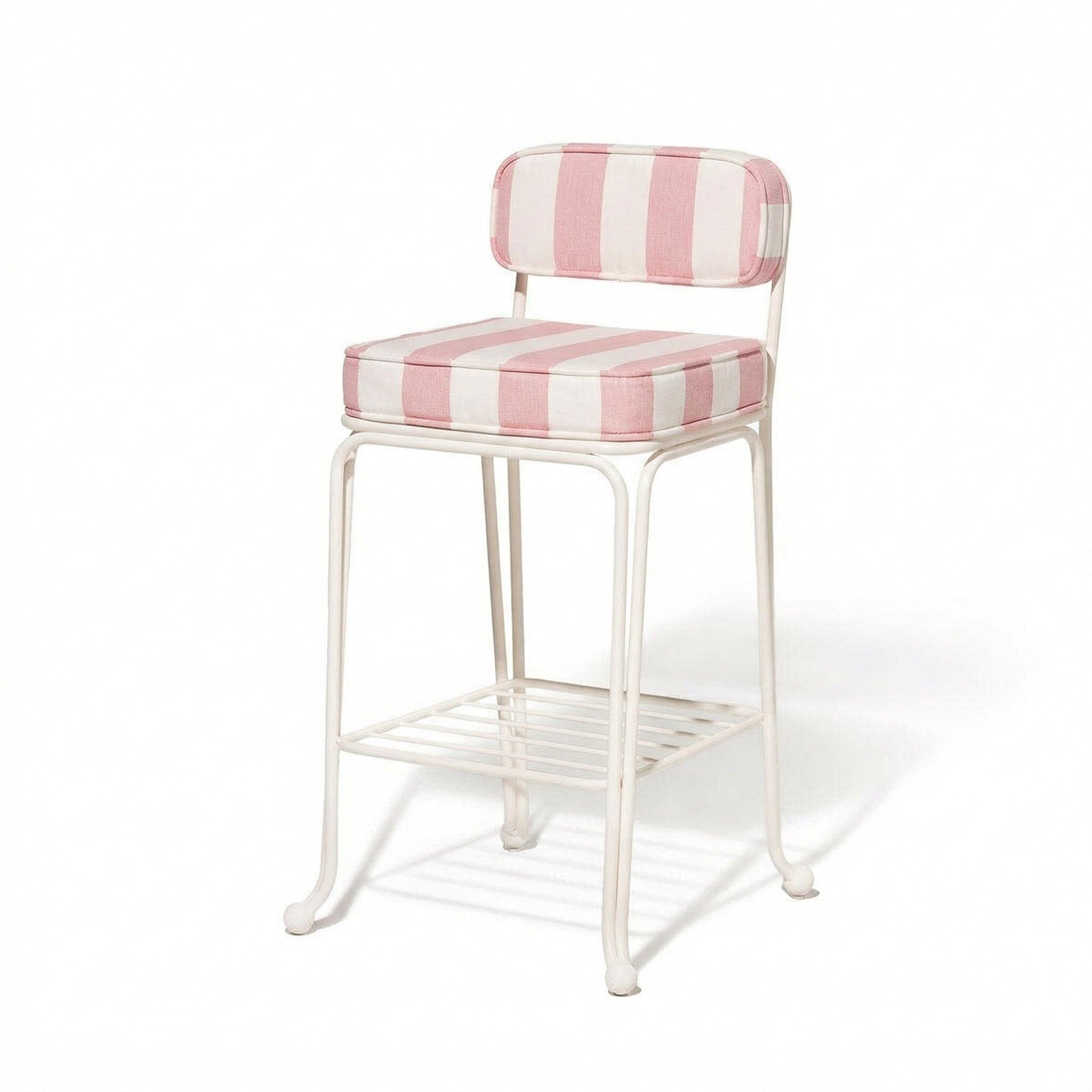 Product image of Waterhouse Bistro Stool in Crew Pink Stripe | Antique White Frame Waterhouse Bistro Stool Kit Business & Pleasure Co Aus