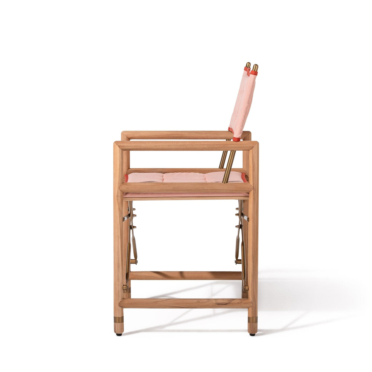 The WES Directors Chair in Rivie Pink | Teakwood Gold Frame Wes Director Chair Kit Business & Pleasure Co Aus