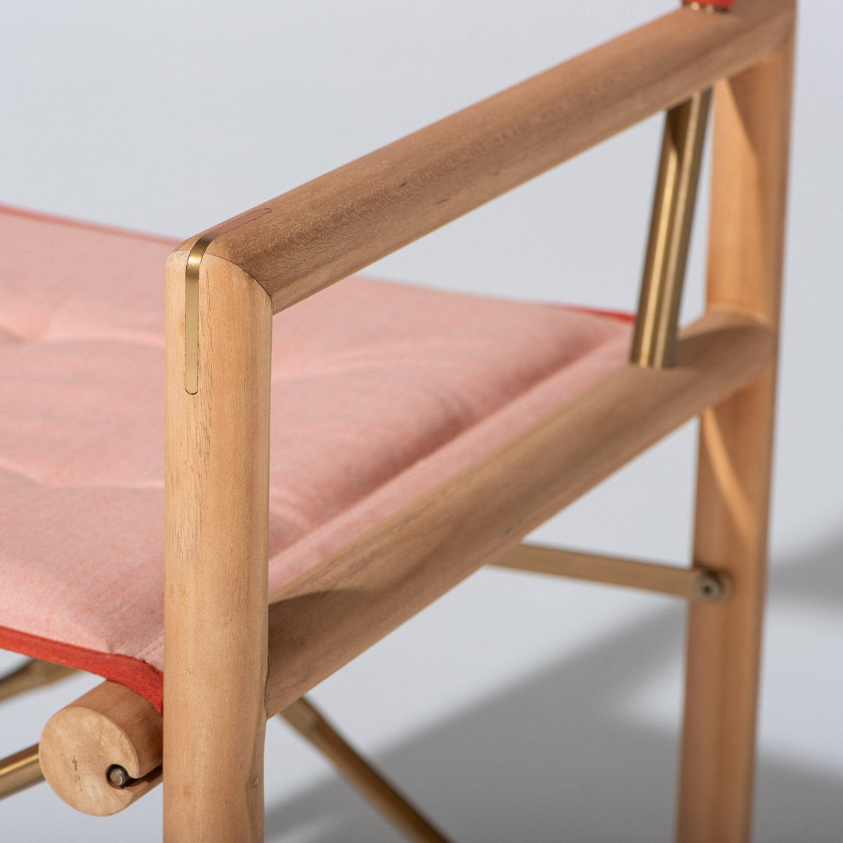 The WES Directors Chair in Rivie Pink | Teakwood Gold Frame Wes Director Chair Kit Business & Pleasure Co Aus