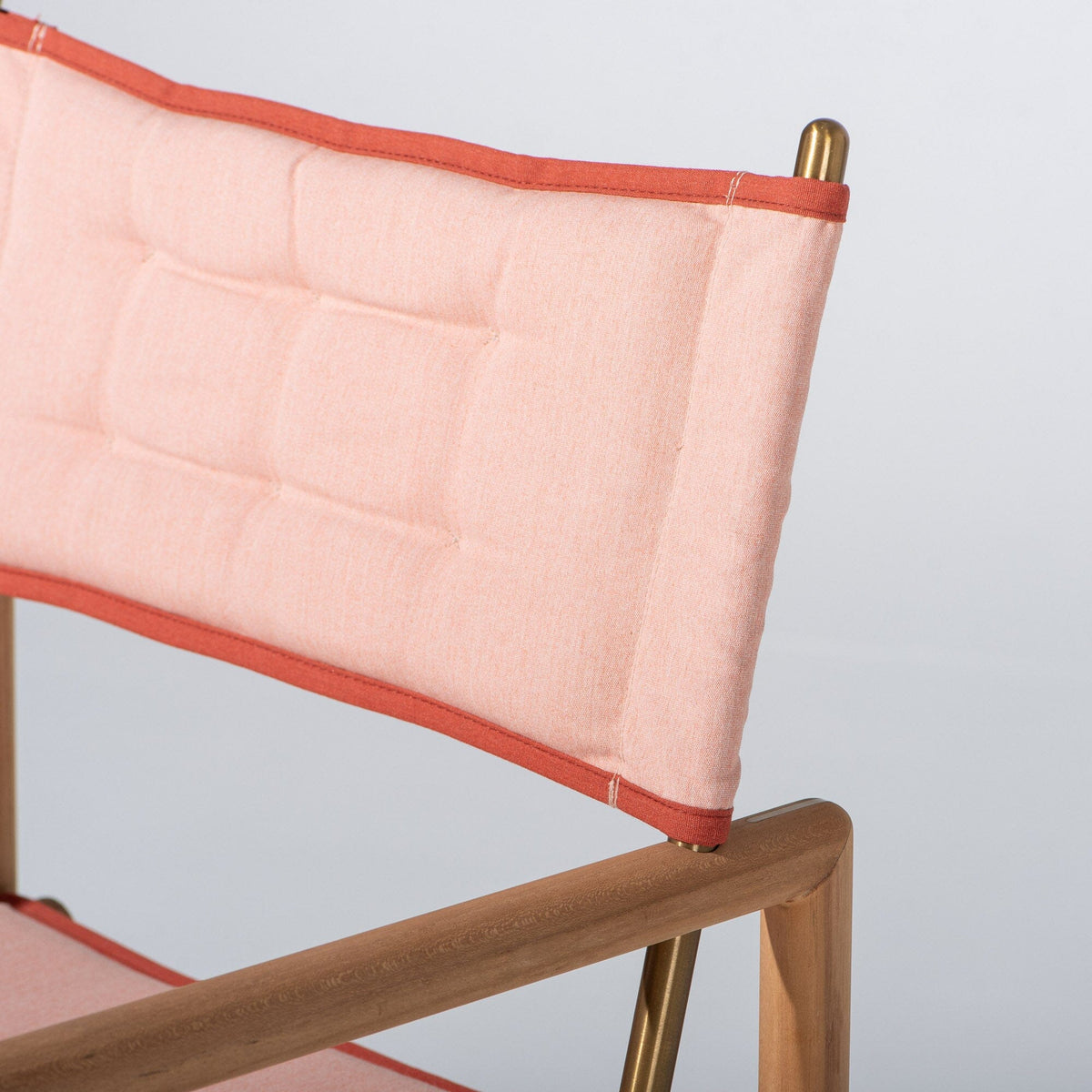 The WES Directors Chair in Rivie Pink | Teakwood Gold Frame Wes Director Chair Kit Business & Pleasure Co Aus