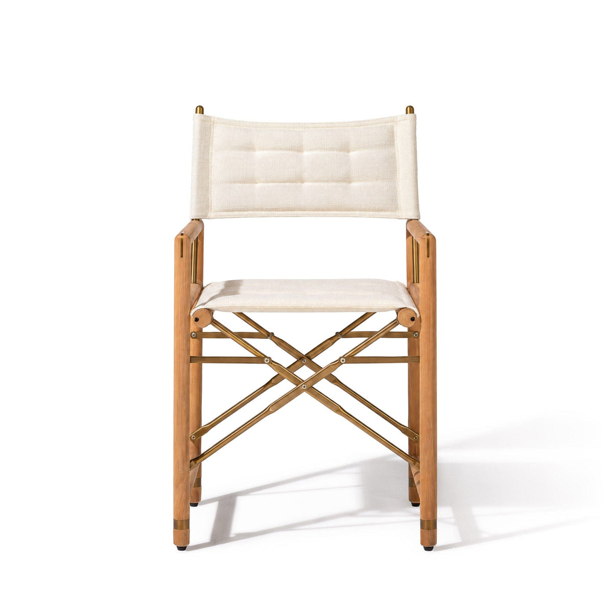 The WES Directors Chair in Boucle Antique White | Teakwood Gold Frame Wes Director Chair Kit Business & Pleasure Co Aus