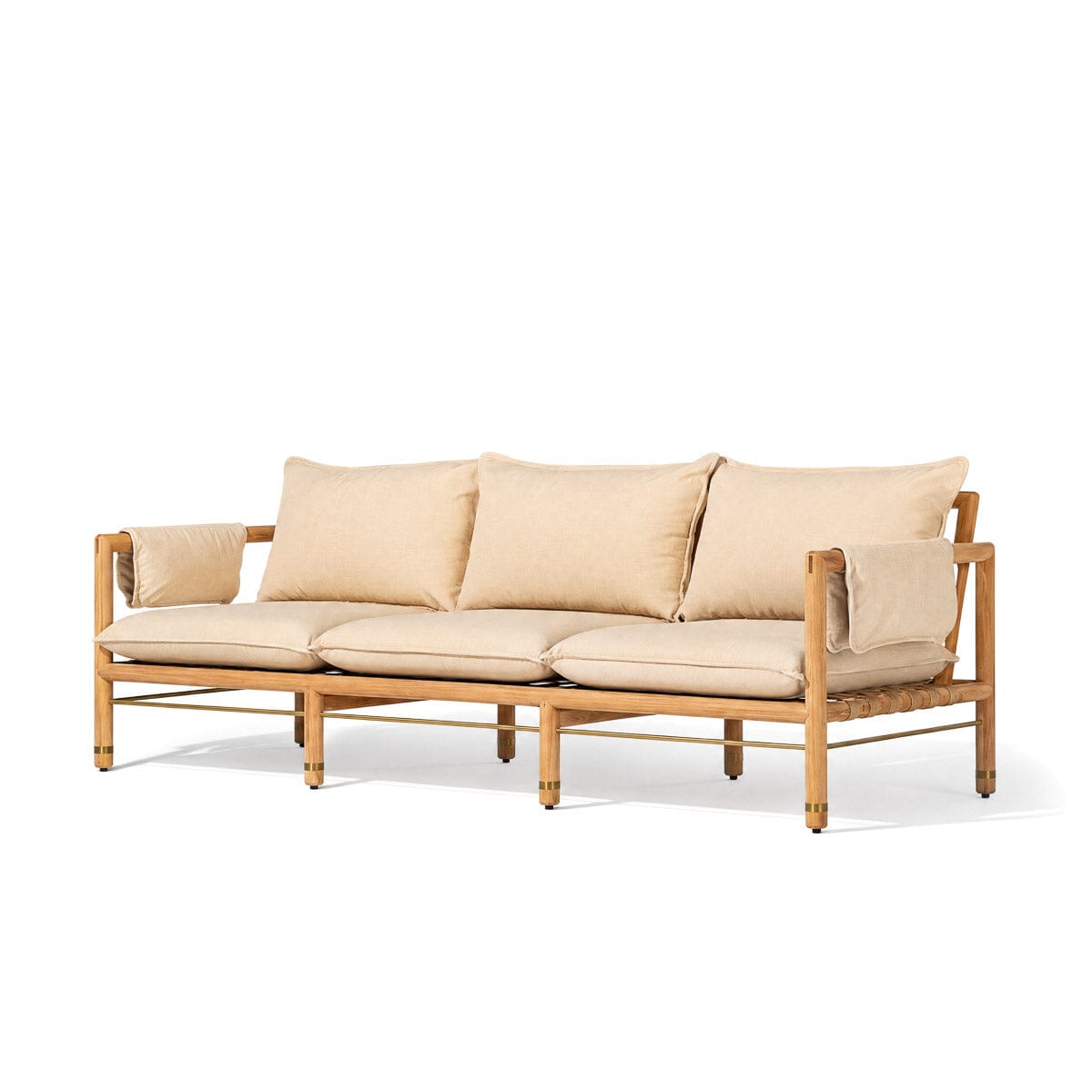 Wes Sofa in Tiki Natural | Teakwood Gold Frame