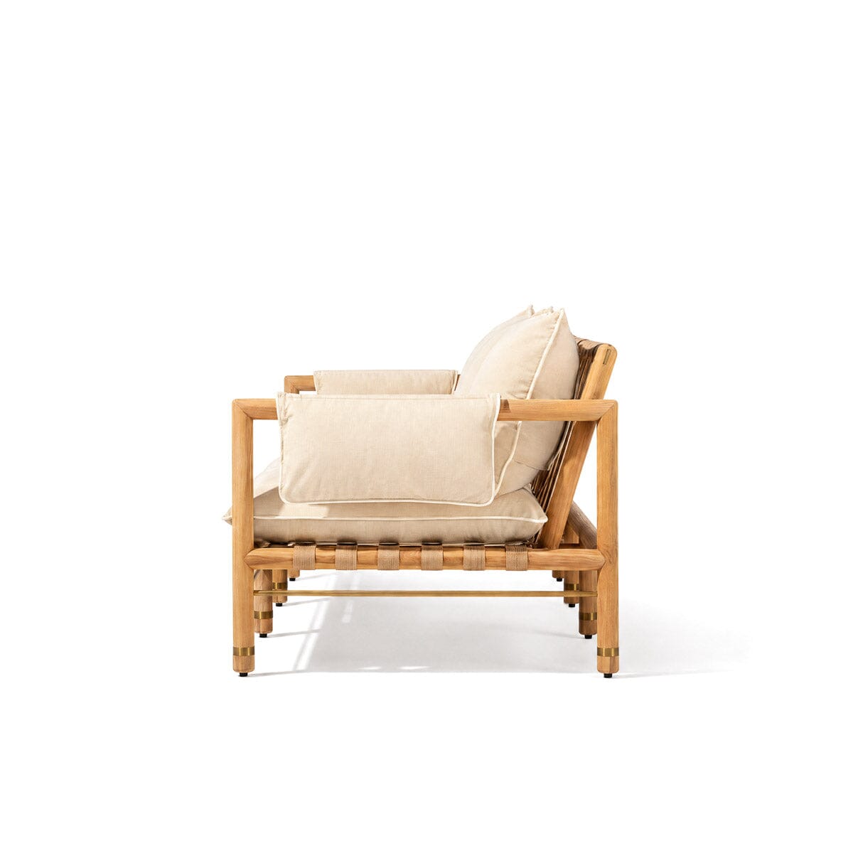 Wes Sofa in Tiki Natural | Teakwood Gold Frame
