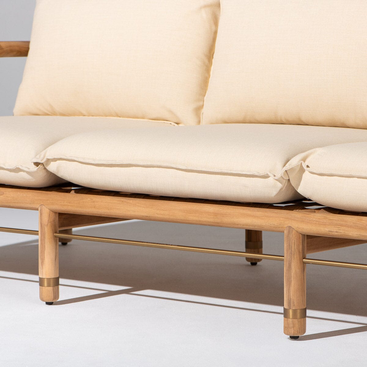 Wes Sofa in Tiki Natural | Teakwood Gold Frame