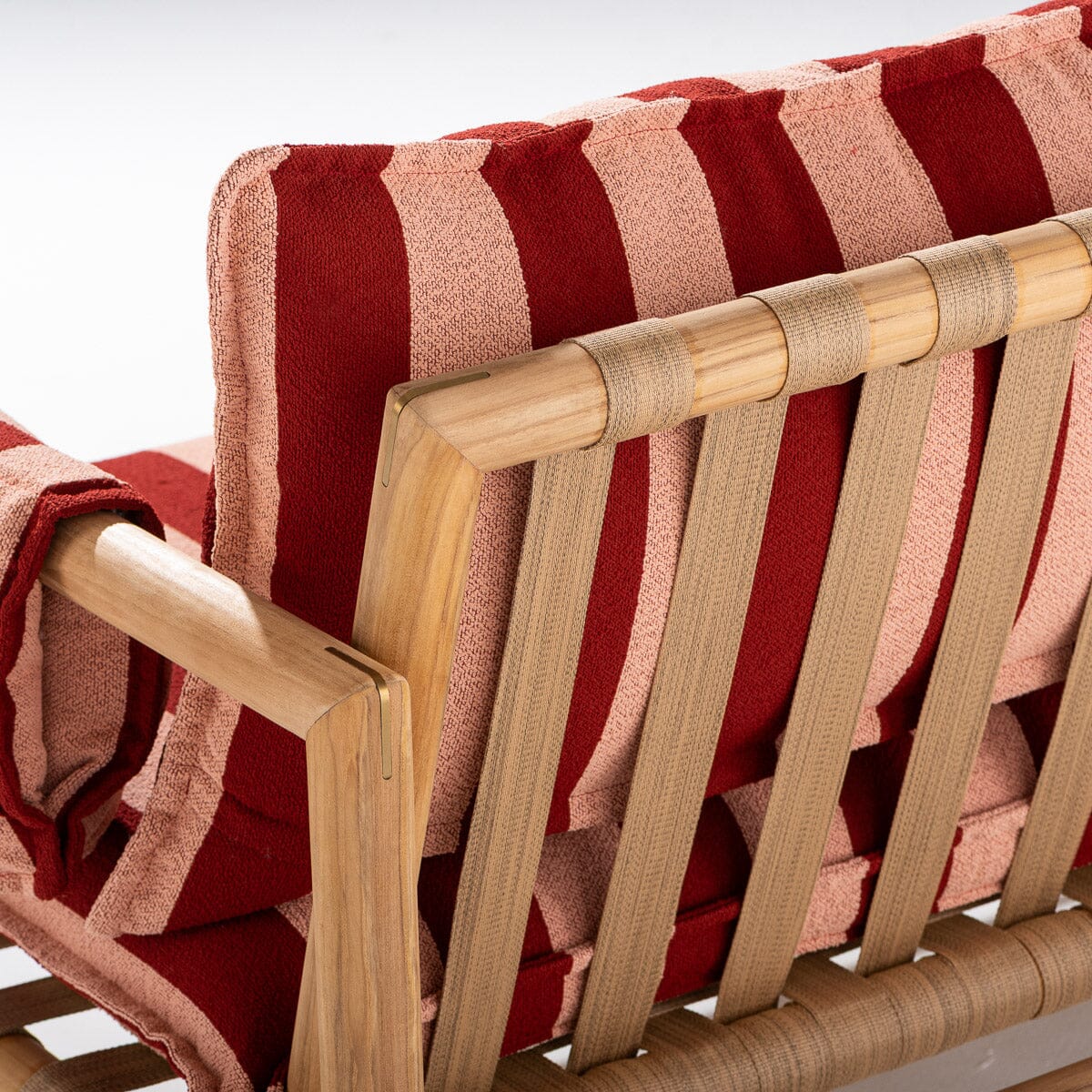 Wes Sofa in Terry Terracotta Stripe | Teakwood Gold Frame Wes Sofa Kit Business & Pleasure Co Aus