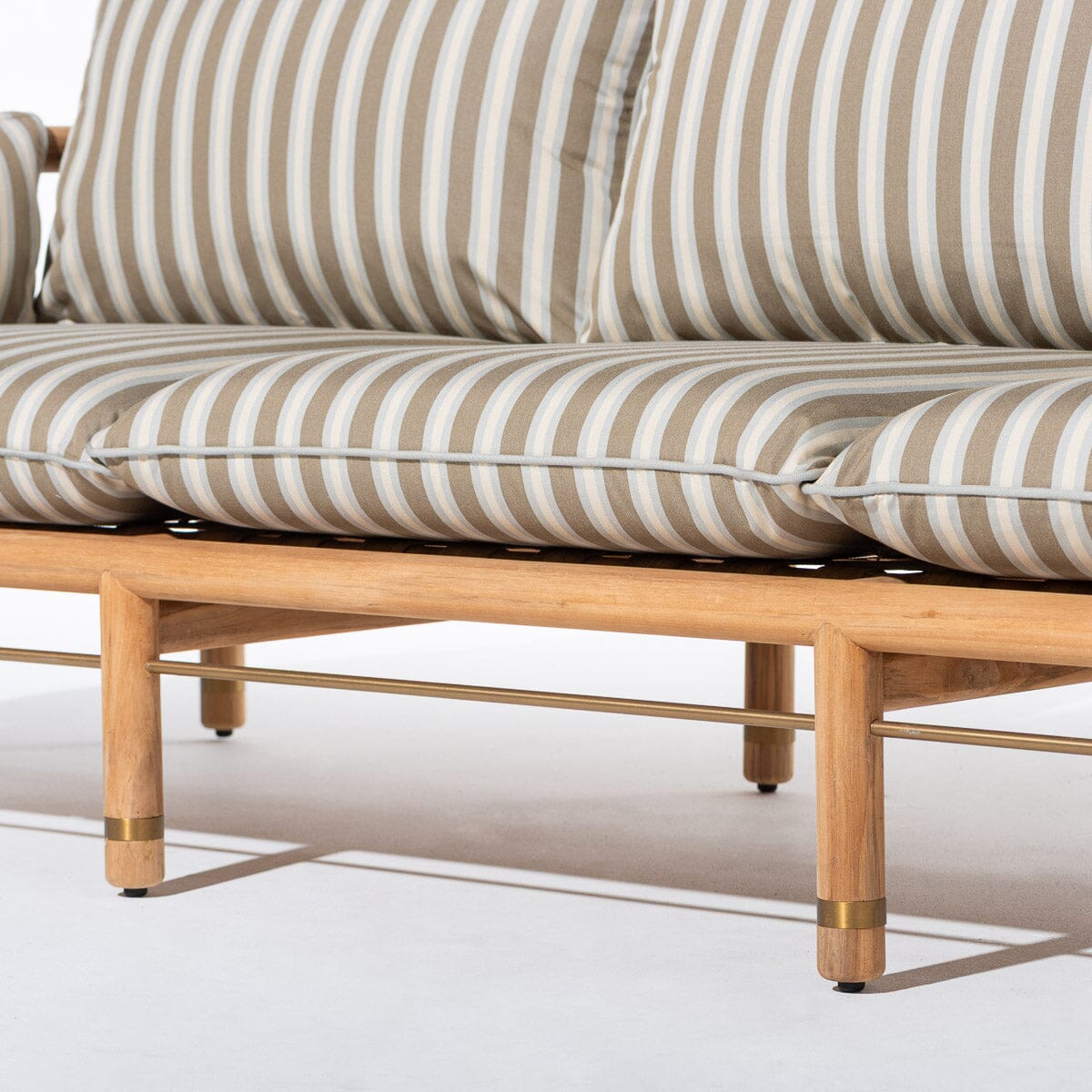 The WES Sofa x Jenni Kayne in California Stripe | Teakwood Frame Wes Sofa Kit Business & Pleasure Co Aus
