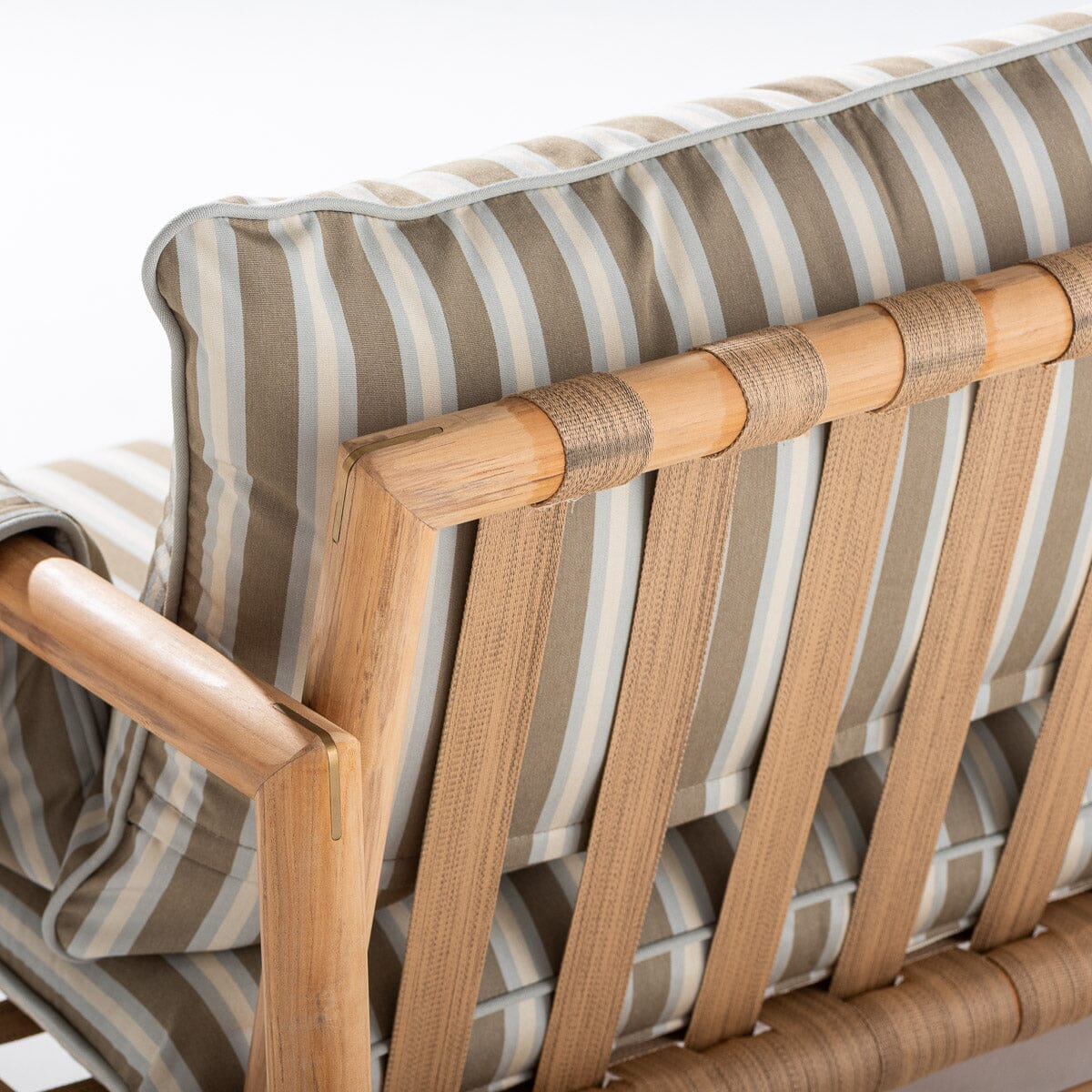 The WES Sofa x Jenni Kayne in California Stripe | Teakwood Frame Wes Sofa Kit Business & Pleasure Co Aus