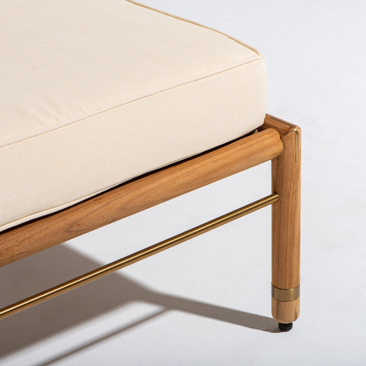 The WES Sun Lounger in Tiki Natural | Teakwood Gold Frame Wes Sun Lounger Kit Business & Pleasure Co Aus