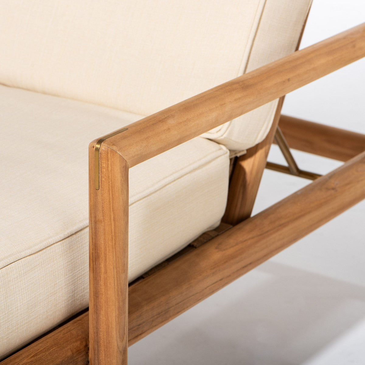 The WES Sun Lounger in Tiki Natural | Teakwood Gold Frame Wes Sun Lounger Kit Business & Pleasure Co Aus