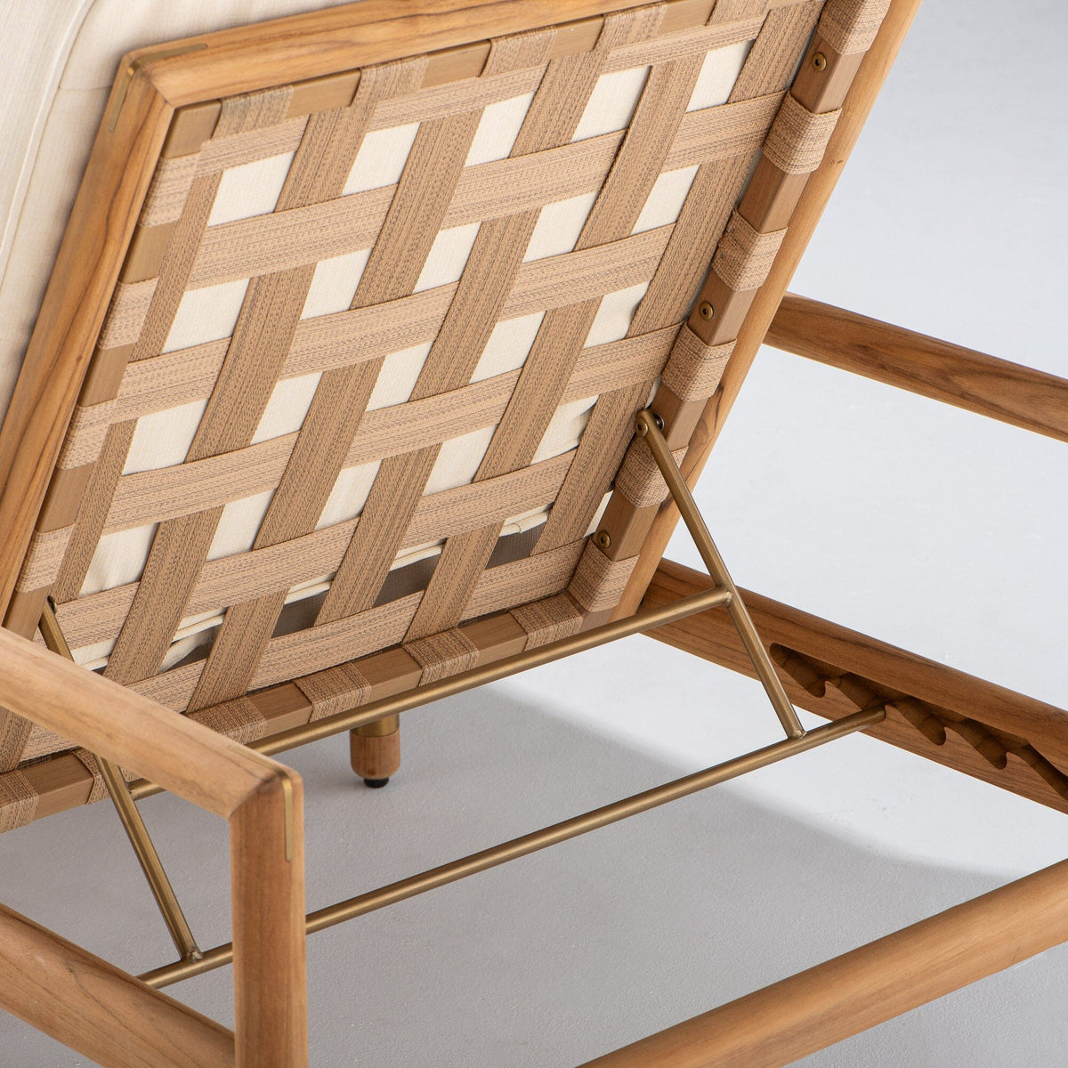 The WES Sun Lounger in Tiki Natural | Teakwood Gold Frame Wes Sun Lounger Kit Business & Pleasure Co Aus