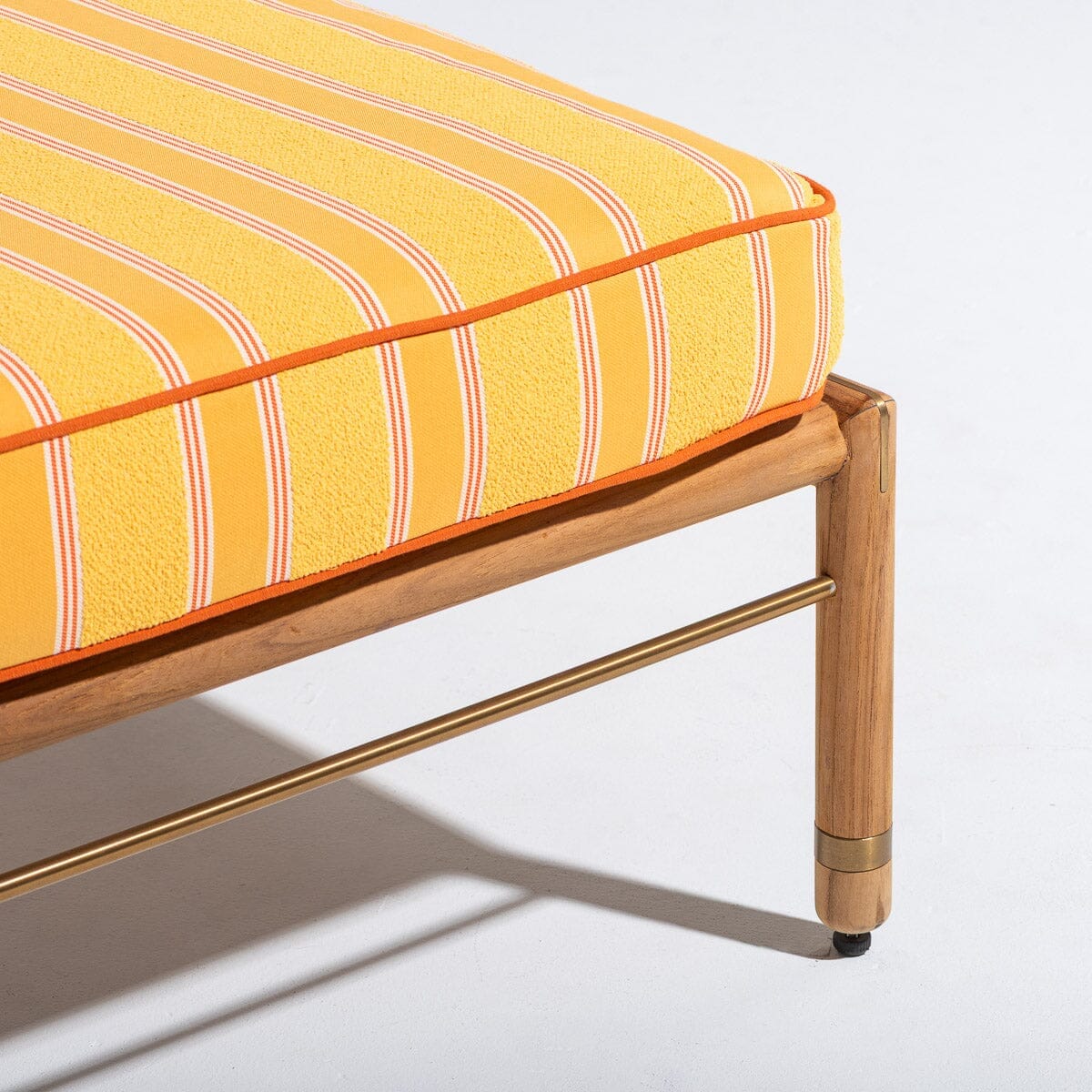 Wes Sun Lounger Kit - Teakwood Gold & Bistro Papaya Stripe Wes Sun Lounger Kit Business & Pleasure Co Aus