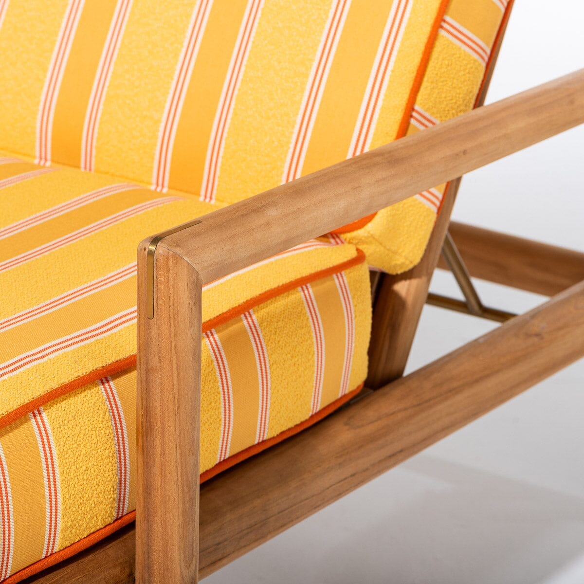 Wes Sun Lounger Kit - Teakwood Gold & Bistro Papaya Stripe Wes Sun Lounger Kit Business & Pleasure Co Aus