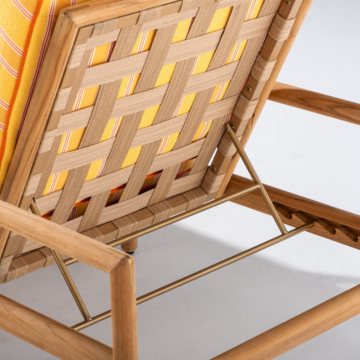 Wes Sun Lounger Kit - Teakwood Gold & Bistro Papaya Stripe Wes Sun Lounger Kit Business & Pleasure Co Aus