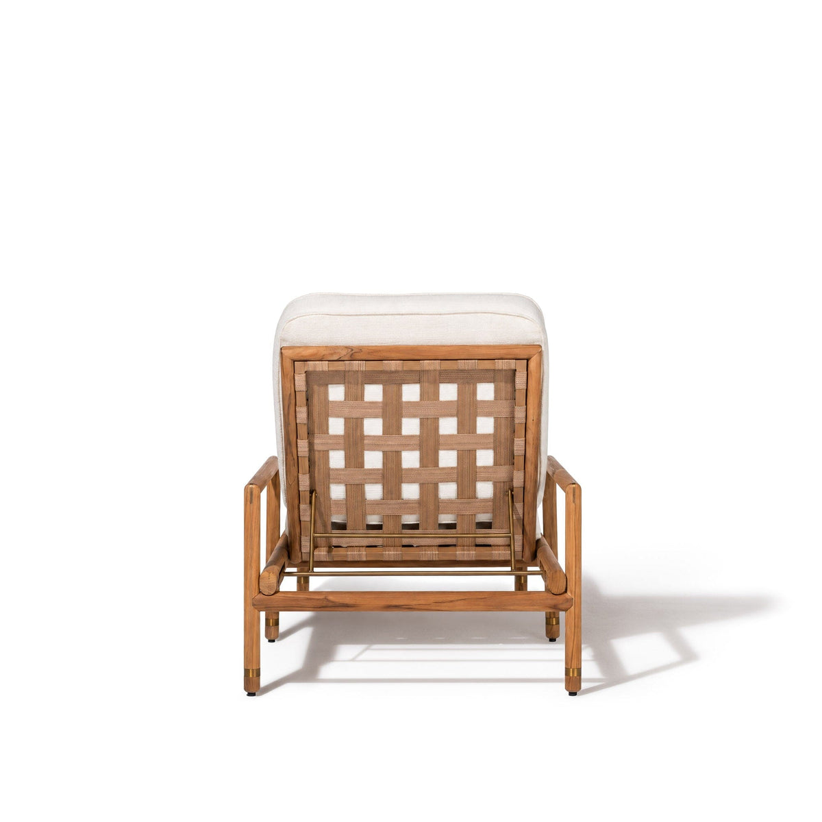 The WES Sun Lounger in Boucle Antique White | Teakwood Gold Frame Wes Sun Lounger Kit Business & Pleasure Co Aus