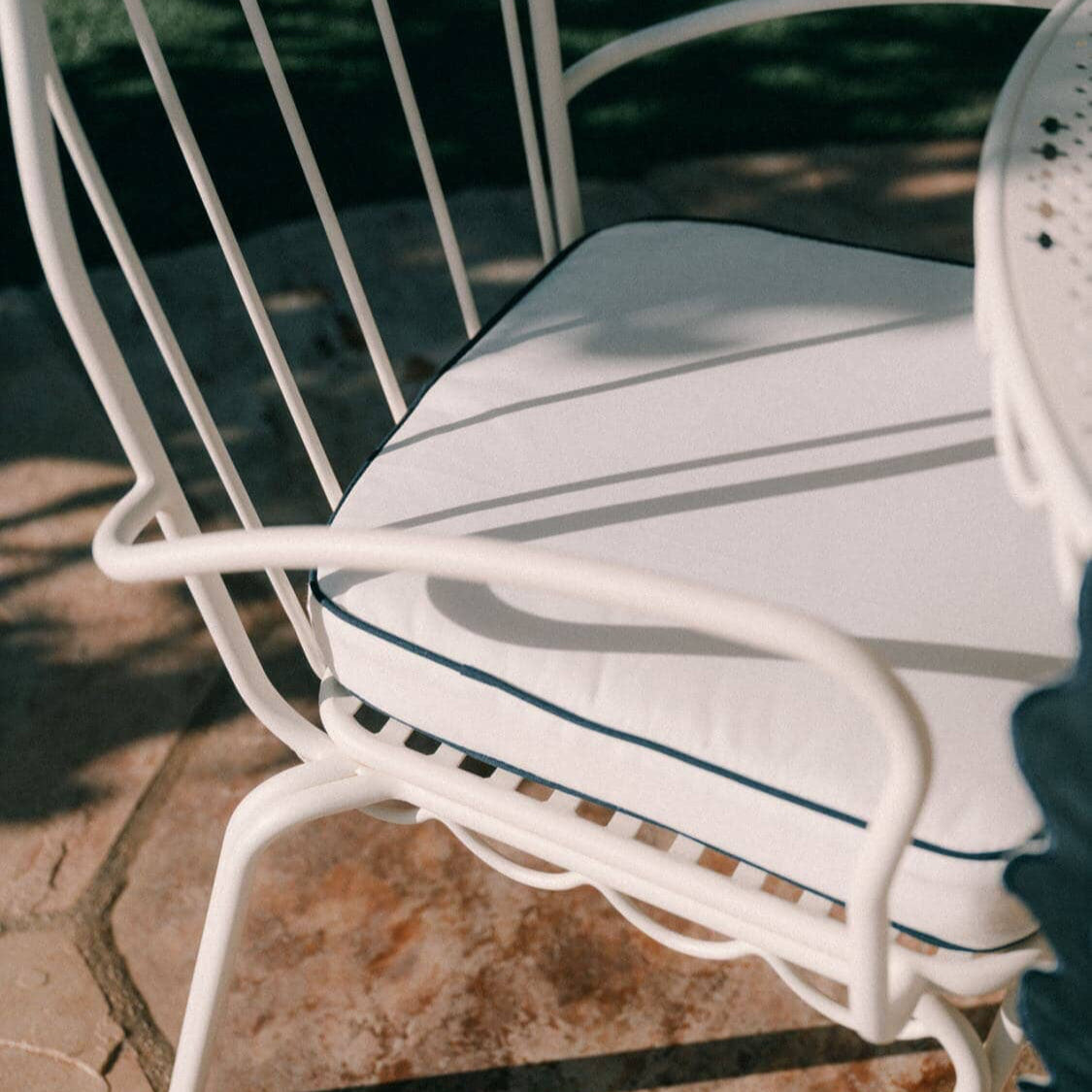 The Al Fresco Chair Cushion - Rivie White Al Fresco Chair Cushion Business & Pleasure Co Aus