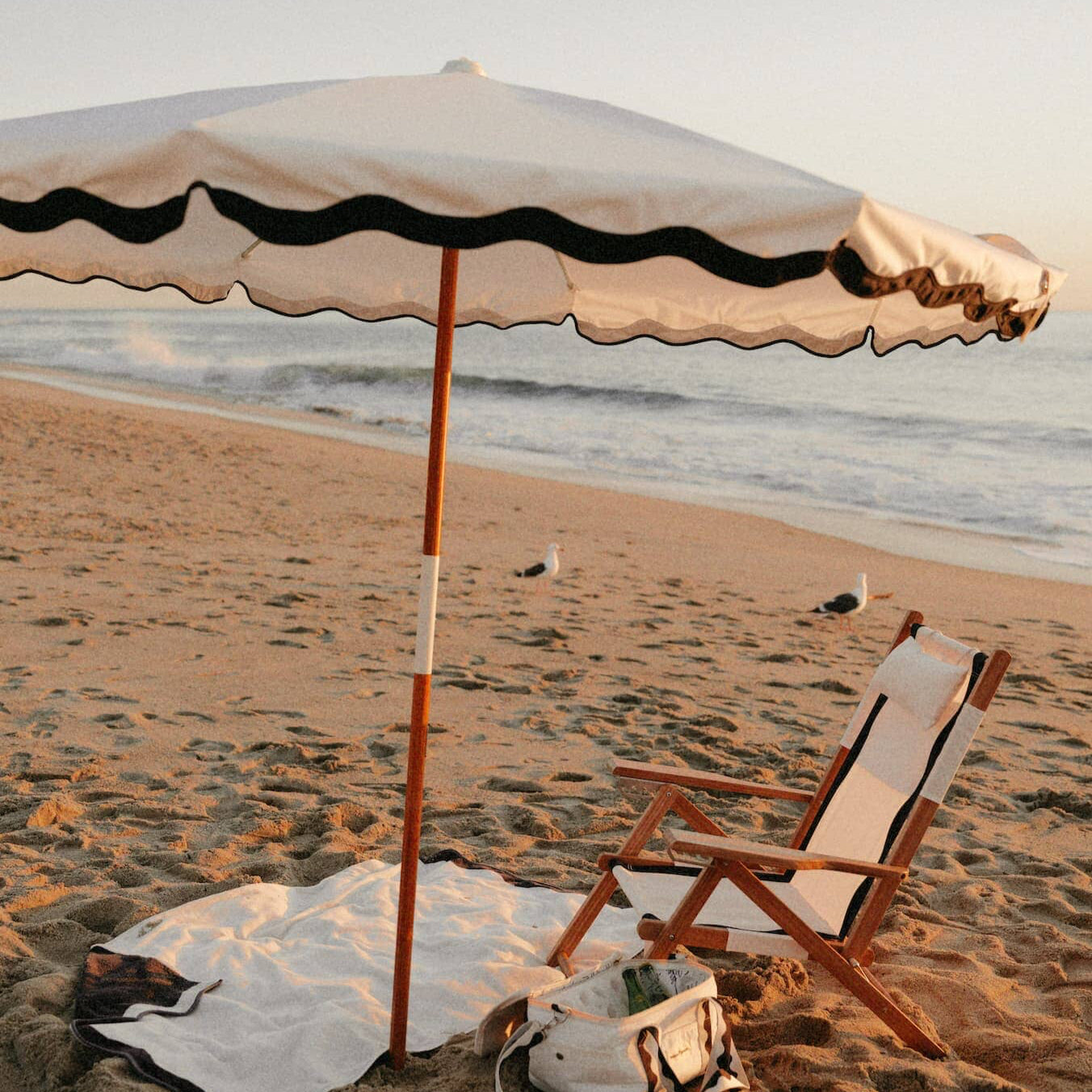 The Amalfi Umbrella - Rivie White Amalfi Umbrella Business & Pleasure Co Aus