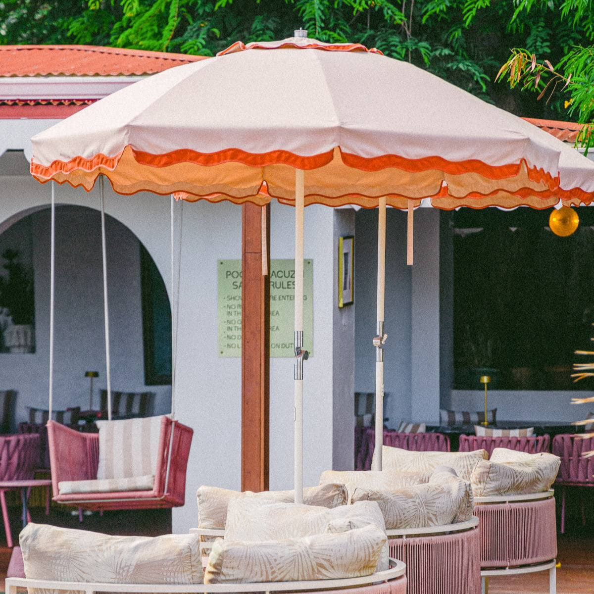 The Club Umbrella - Rivie Pink Beach Club Umbrella Business & Pleasure Co Aus