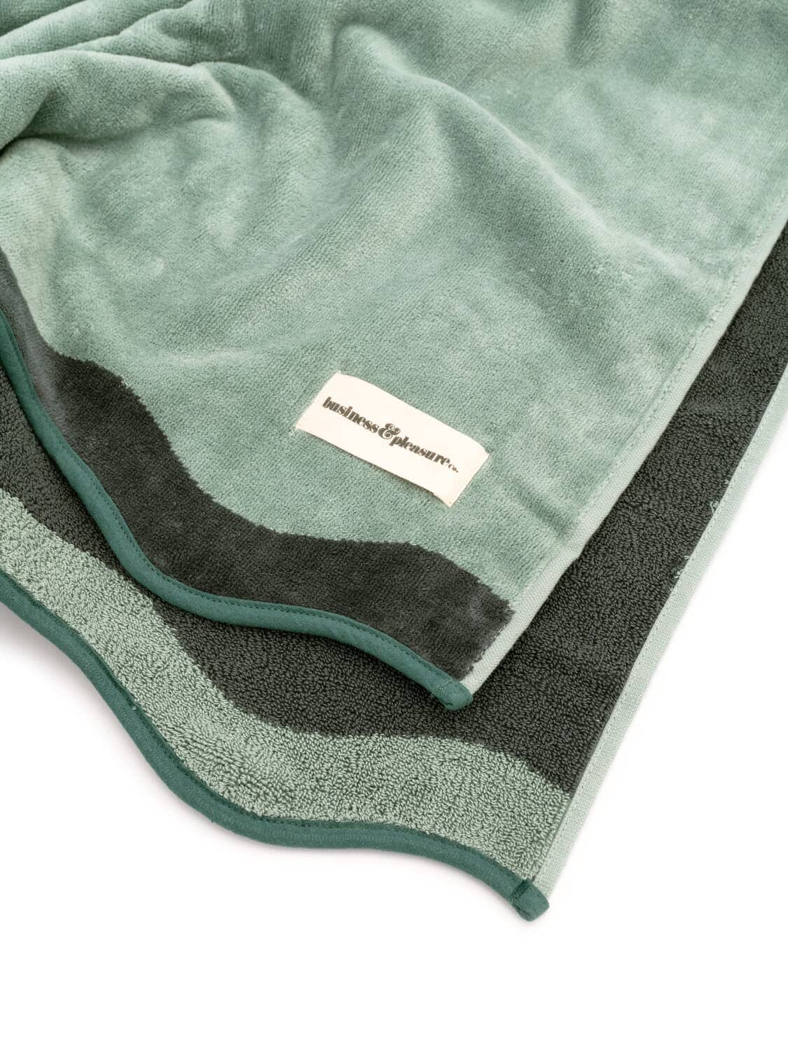 Studio image of riviera green beach towel
