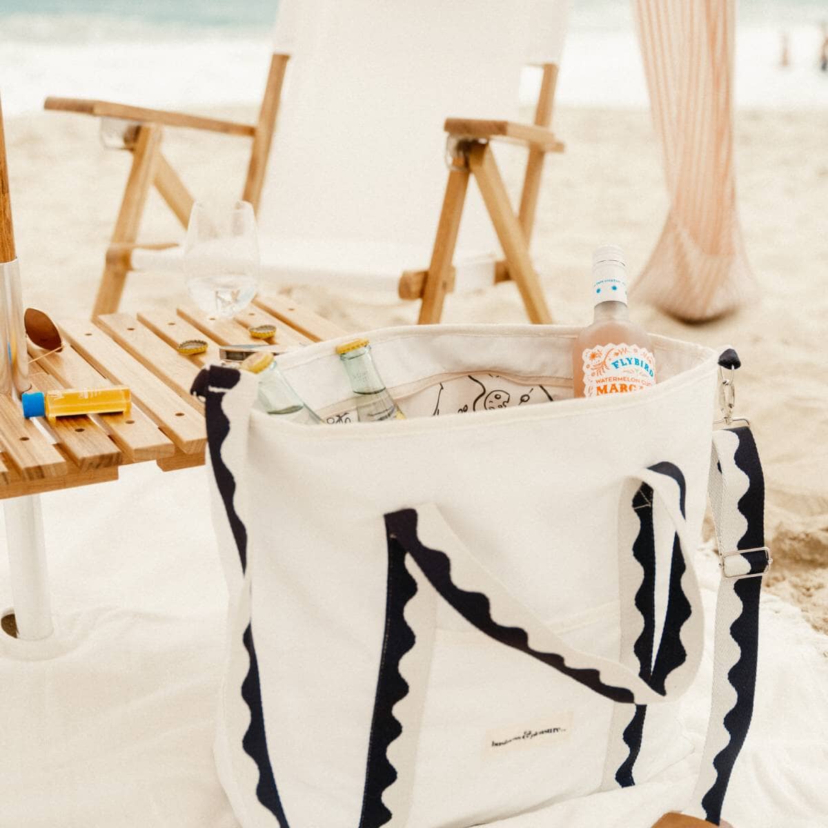 The Cooler Tote Bag - Rivie White Cooler Tote Business & Pleasure Co Aus